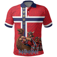 Custom Norway Viking Row - Alt for Norge Polo Shirt Norge Football Supporter Flag Edition