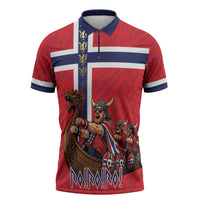 Custom Norway Viking Row - Alt for Norge Zipper Polo Shirt Norge Football Supporter Flag Edition