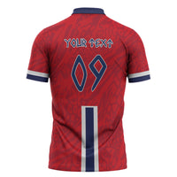 Custom Norway Viking Row - Alt for Norge Zipper Polo Shirt Norge Football Supporter Flag Edition
