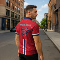 Custom Norway Viking Row - Alt for Norge Zipper Polo Shirt Norge Football Supporter Flag Edition