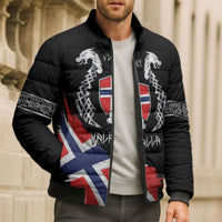 Victory or Valhalla Norway Football Personalized Bomber Puffer Jacket Norge Football Supporter