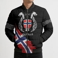 Victory or Valhalla Norway Football Personalized Bomber Puffer Jacket Norge Football Supporter