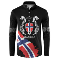 Victory or Valhalla Norway Football Personalized Button Sweatshirt Norge Football Supporter