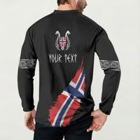 Victory or Valhalla Norway Football Personalized Button Sweatshirt Norge Football Supporter