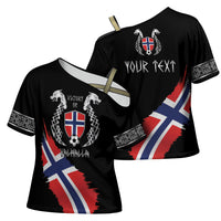 Victory or Valhalla Norway Football Personalized Cross Shoulder Shirt Norge Football Supporter