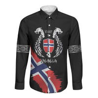 Victory or Valhalla Norway Football Personalized Long Sleeve Button Shirt Norge Football Supporter
