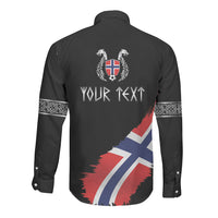 Victory or Valhalla Norway Football Personalized Long Sleeve Button Shirt Norge Football Supporter