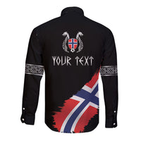 Victory or Valhalla Norway Football Personalized Long Sleeve Button Shirt Norge Football Supporter
