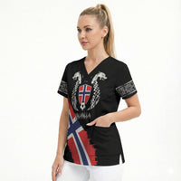 Victory or Valhalla Norway Football Personalized Scrub Top Norge Football Supporter