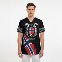 Victory or Valhalla Norway Football Personalized Scrub Top Norge Football Supporter