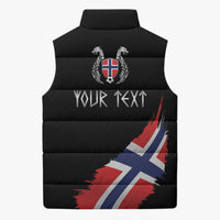 Victory or Valhalla Norway Football Personalized Sleeveless Puffer Jacket Norge Football Supporter