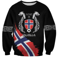Victory or Valhalla Norway Football Personalized Sweatshirt Norge Football Supporter