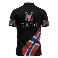 Victory or Valhalla Norway Football Personalized Zipper Polo Shirt Norge Football Supporter
