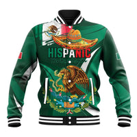 Mexico Hispanic Heritage Personalized Baseball Jacket With Aguila Mexicana LT9 - Wonder Print Shop
