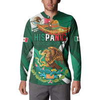 Mexico Hispanic Heritage Personalized Button Sweatshirt With Aguila Mexicana LT9 - Wonder Print Shop