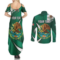 Mexico Hispanic Heritage Personalized Couples Matching Summer Maxi Dress and Long Sleeve Button Shirt With Aguila Mexicana LT9 - Wonder Print Shop