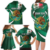 Mexico Hispanic Heritage Personalized Family Matching Long Sleeve Bodycon Dress and Hawaiian Shirt With Aguila Mexicana LT9 - Wonder Print Shop