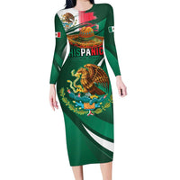 Mexico Hispanic Heritage Personalized Family Matching Long Sleeve Bodycon Dress and Hawaiian Shirt With Aguila Mexicana LT9 - Wonder Print Shop