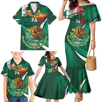 Mexico Hispanic Heritage Personalized Family Matching Mermaid Dress and Hawaiian Shirt With Aguila Mexicana LT9 - Wonder Print Shop
