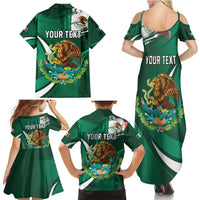 Mexico Hispanic Heritage Personalized Family Matching Summer Maxi Dress and Hawaiian Shirt With Aguila Mexicana - Wonder Print Shop