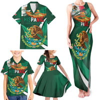 Mexico Hispanic Heritage Personalized Family Matching Tank Maxi Dress and Hawaiian Shirt With Aguila Mexicana - Wonder Print Shop