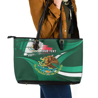 Mexico Hispanic Heritage Personalized Leather Tote Bag With Aguila Mexicana - Wonder Print Shop