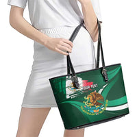 Mexico Hispanic Heritage Personalized Leather Tote Bag With Aguila Mexicana - Wonder Print Shop
