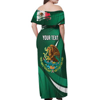 Mexico Hispanic Heritage Personalized Off Shoulder Maxi Dress With Aguila Mexicana - Wonder Print Shop