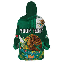 Mexico Hispanic Heritage Personalized Wearable Blanket Hoodie With Aguila Mexicana - Wonder Print Shop