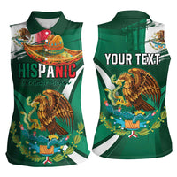 Mexico Hispanic Heritage Personalized Women Sleeveless Polo Shirt With Aguila Mexicana - Wonder Print Shop