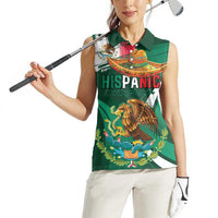 Mexico Hispanic Heritage Personalized Women Sleeveless Polo Shirt With Aguila Mexicana - Wonder Print Shop