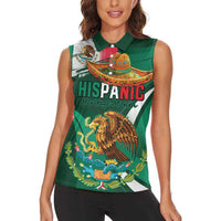 Mexico Hispanic Heritage Personalized Women Sleeveless Polo Shirt With Aguila Mexicana - Wonder Print Shop