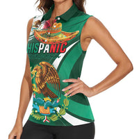 Mexico Hispanic Heritage Personalized Women Sleeveless Polo Shirt With Aguila Mexicana - Wonder Print Shop