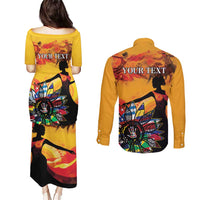 Spain Hispanic Heritage Personalized Couples Matching Puletasi and Long Sleeve Button Shirt LT9 - Wonder Print Shop