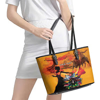 Spain Hispanic Heritage Personalized Leather Tote Bag - Wonder Print Shop