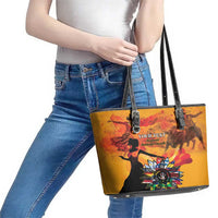 Spain Hispanic Heritage Personalized Leather Tote Bag - Wonder Print Shop