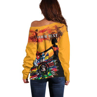 Spain Hispanic Heritage Personalized Off Shoulder Sweater - Wonder Print Shop