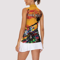 Spain Hispanic Heritage Personalized Women Sleeveless Polo Shirt - Wonder Print Shop