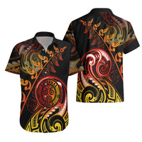 New Zealand Hawaiian Shirt Aotearoa Wisdom Face Maori Fern Tattoo Arty - Wonder Print Shop