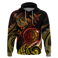 New Zealand Hoodie Aotearoa Wisdom Face Maori Fern Tattoo Arty - Wonder Print Shop