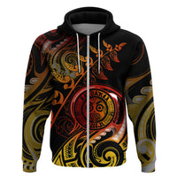 New Zealand Hoodie Aotearoa Wisdom Face Maori Fern Tattoo Arty - Wonder Print Shop