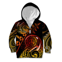 New Zealand Kid Hoodie Aotearoa Wisdom Face Maori Fern Tattoo Arty - Wonder Print Shop