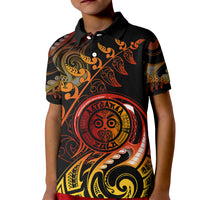 New Zealand Kid Polo Shirt Aotearoa Wisdom Face Maori Fern Tattoo Arty - Wonder Print Shop
