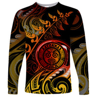 New Zealand Long Sleeve Shirt Aotearoa Wisdom Face Maori Fern Tattoo Arty - Wonder Print Shop