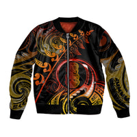 New Zealand Bomber Jacket Aotearoa Hei-Tiki Maori Fern Tattoo Arty LT9 - Wonder Print Shop
