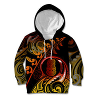 New Zealand Kid Hoodie Aotearoa Hei-Tiki Maori Fern Tattoo Arty - Wonder Print Shop