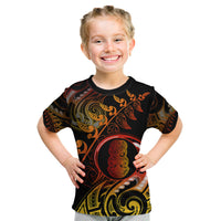 New Zealand Kid T Shirt Aotearoa Hei-Tiki Maori Fern Tattoo Arty - Wonder Print Shop