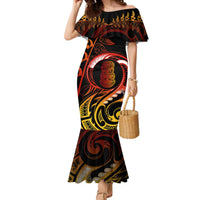 New Zealand Mermaid Dress Aotearoa Hei-Tiki Maori Fern Tattoo Arty - Wonder Print Shop