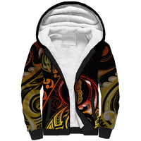 New Zealand Sherpa Hoodie Aotearoa Hei-Tiki Maori Fern Tattoo Arty - Wonder Print Shop