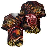 New Zealand Baseball Jersey Aotearoa Kiwi Bird Maori Fern Tattoo Arty LT9 - Wonder Print Shop